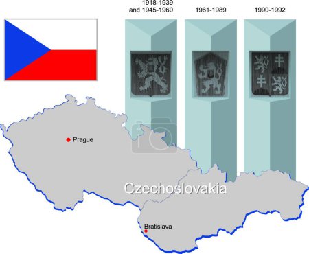 Ilustración de Checoslovaquia, colorida ilustración vectorial - Imagen libre de derechos