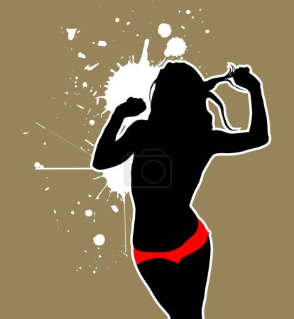 Téléchargez les illustrations : Silhouette femme sexy illustration vectorielle moderne - en licence libre de droit