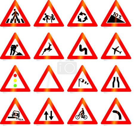 Illustration for Road signs modern vector illustration - Royalty Free Image