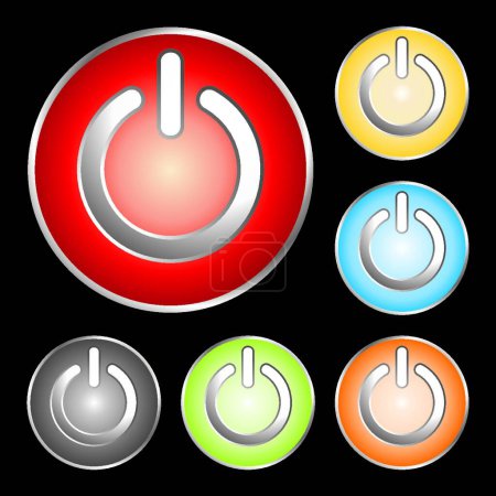 Ilustración de Iconos de botón de encendido vector ilustración - Imagen libre de derechos