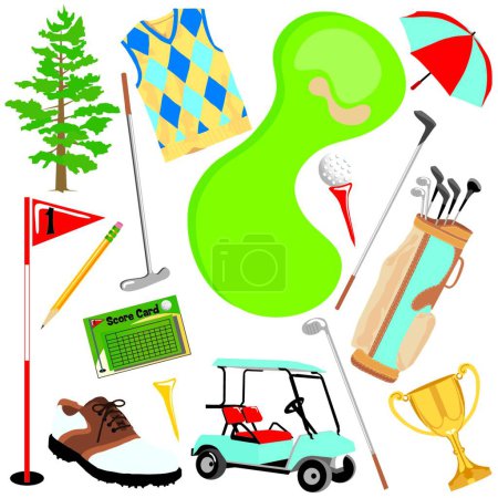 Ilustración de Arte clip de golf, diseño simple vector - Imagen libre de derechos
