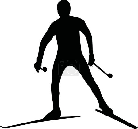Ilustración de Esquiador, vector diseño simple - Imagen libre de derechos