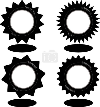 Illustration for Metal gears set  vector illustration - Royalty Free Image
