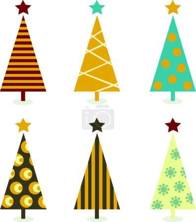 Illustration for Retro christmas tree elements - Royalty Free Image