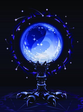 Ilustración de Ilustración de vector de bola de cristal scrying - Imagen libre de derechos
