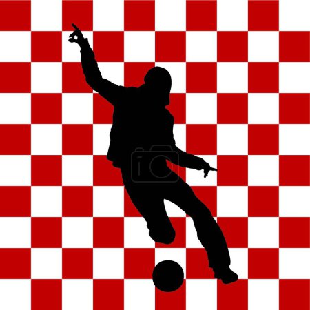 Illustration for Football player with croatian flag in background - Royalty Free Image