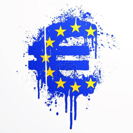 Illustration for "European Union Euro splatter element" - Royalty Free Image