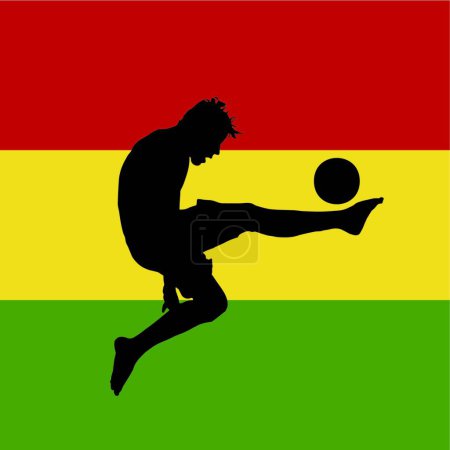 Illustration for "football player, ghanaian flag in background" - Royalty Free Image