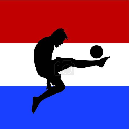 Illustration for "football player with dutch flag in background" - Royalty Free Image