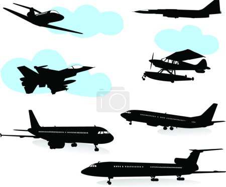 Illustration for Airplanes modern vector illustration - Royalty Free Image