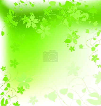 Illustration for Green background with leaves - Royalty Free Image