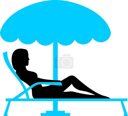 Illustration for Girl sunbathing, colored vector illustration - Royalty Free Image