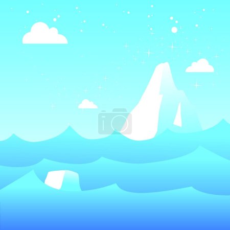 Illustration for Melting icebergs, vector simple design - Royalty Free Image