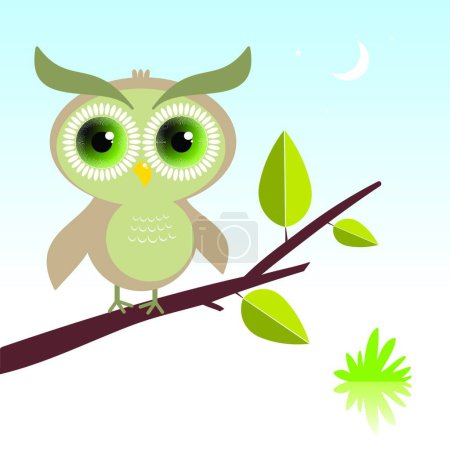 Ilustración de Búho pájaro, web simple ilustración - Imagen libre de derechos