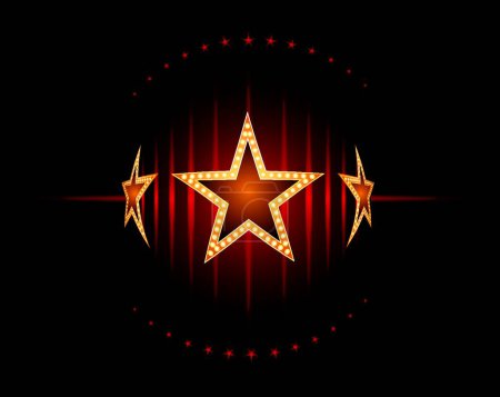 Illustration for Stars in red, vector simple design - Royalty Free Image