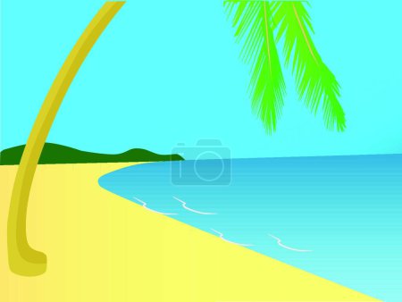 Téléchargez les illustrations : Illustration vectorielle moderne de Deserted Beach - en licence libre de droit