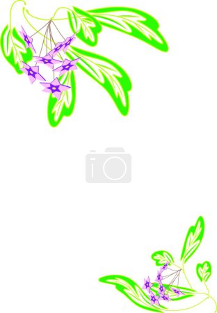 Téléchargez les illustrations : Branches florissantes, illustration vectorielle colorée - en licence libre de droit