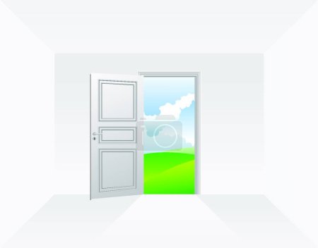 Illustration for Door with nature vector illustration - Royalty Free Image