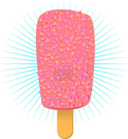 Ilustración de Fresa pop hielo, ilustración vector de color - Imagen libre de derechos