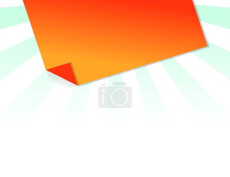 Illustration for A orange post it, over a ray background - Royalty Free Image