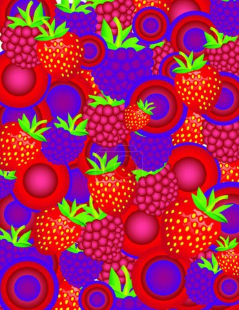 Illustration for Mix of berries waves  vector illustration - Royalty Free Image