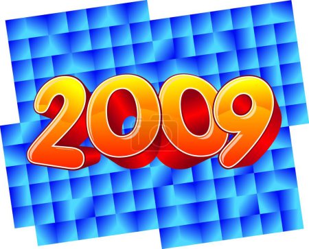 Ilustración de 2009 año nuevo celebración vector ilustración - Imagen libre de derechos