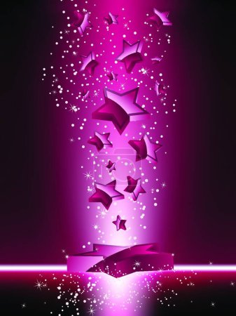 Illustration for Pink 3D Stars Background.vector illustration - Royalty Free Image