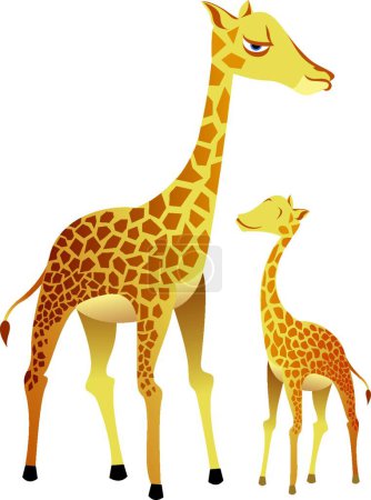 Téléchargez les illustrations : Girafe Illustration vectorielle familiale - en licence libre de droit