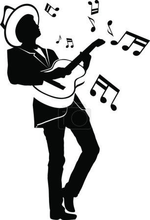 Illustration for Guitar Man vector illustration - Royalty Free Image