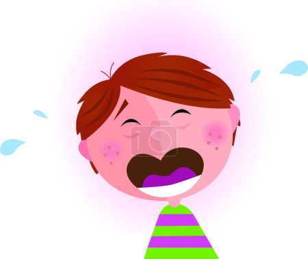 Illustration for Small crying boy , graphic vector background - Royalty Free Image