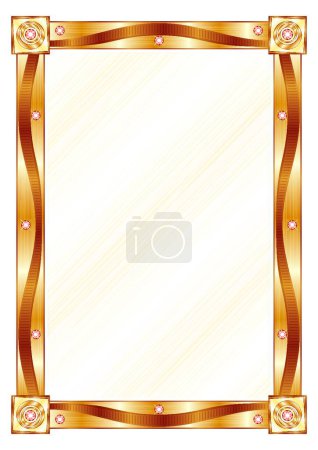 Illustration for Gold frame, graphic vector background - Royalty Free Image