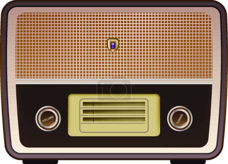 Téléchargez les illustrations : Illustration vectorielle radio vintage - en licence libre de droit
