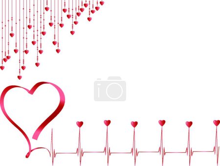 Photo for Pulse of love in white, graphic vector background - Royalty Free Image