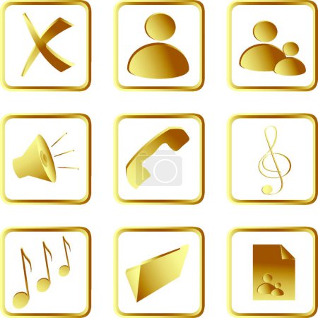 Photo pour "Illustration des boutons web carrés dorés" - image libre de droit