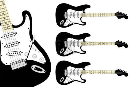 Ilustración de Las guitarras de rock, vector gráfico de fondo - Imagen libre de derechos