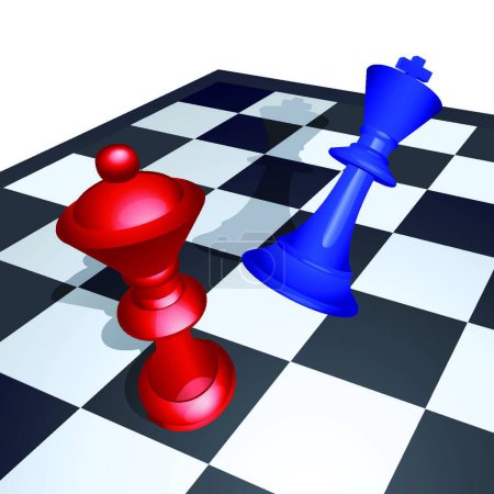 Ilustración de Rey ajedrez mate vector ilustración - Imagen libre de derechos