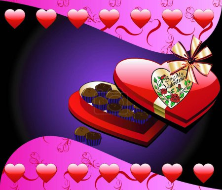 Ilustración de Corazón Chocolate Box vector moderno ilustración - Imagen libre de derechos