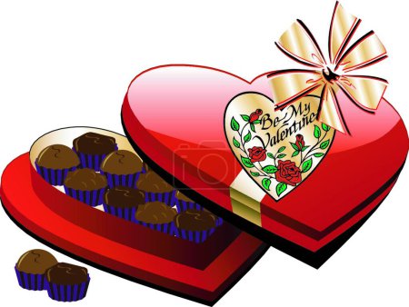 Téléchargez les illustrations : Illustration vectorielle moderne Heart Chocolate Box - en licence libre de droit