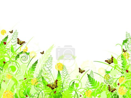 Illustration for Summer meadow, colorful vector illustration - Royalty Free Image