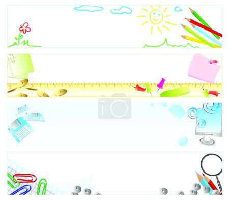 Ilustración de Conjunto de banners coloridos, plantillas de vectores para diseño web - Imagen libre de derechos