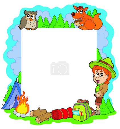 Illustration for Outdoor summer frame, colorful vector illustration - Royalty Free Image