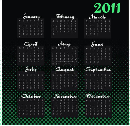 Ilustración de "Calendario de 12 meses para 2011" - Imagen libre de derechos