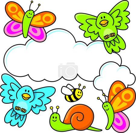 Illustration for Baby animals, colorful vector illustration - Royalty Free Image