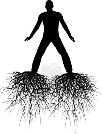 Illustration for Roots from feet, vector illustration simple design - Royalty Free Image