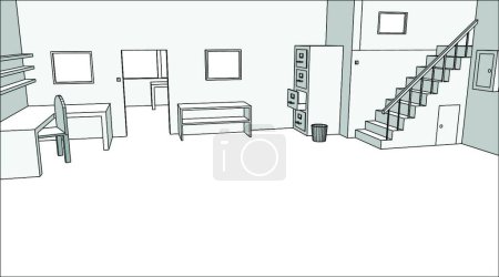 Illustration for Empty office, vector illustration simple design - Royalty Free Image