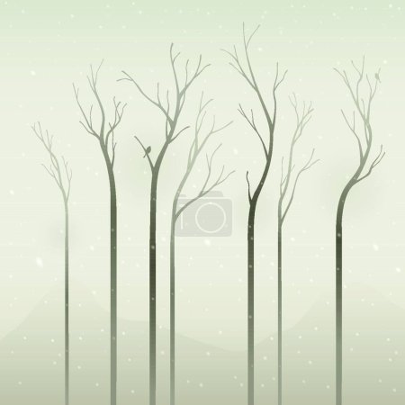 Illustration for Silent winter, graphic vector illustration - Royalty Free Image