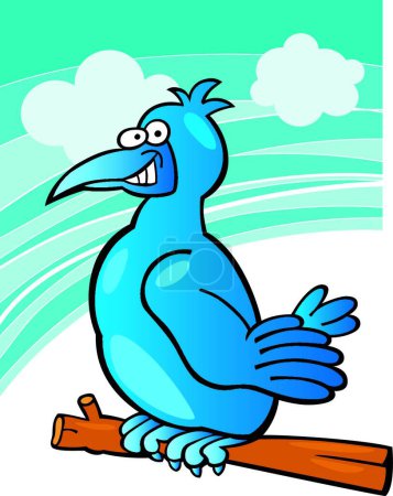 Téléchargez les illustrations : Icône oiseau bleu pour toile, illustration vectorielle - en licence libre de droit