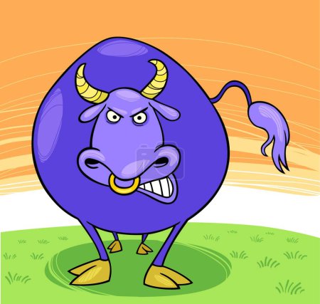 Illustration for Farm animals: Bull, graphic vector illustration - Royalty Free Image