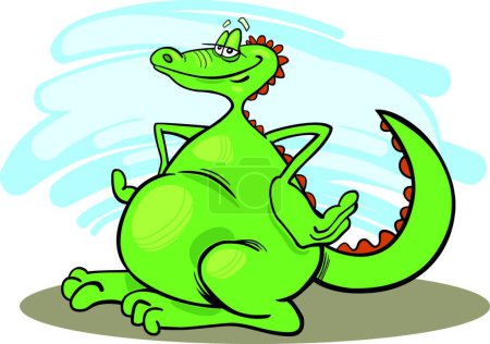 Ilustración de Dragón sonriente, ilustración vectorial gráfica - Imagen libre de derechos