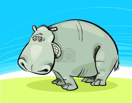 Illustration for Hippopotamus smiling, graphic vector illustration - Royalty Free Image